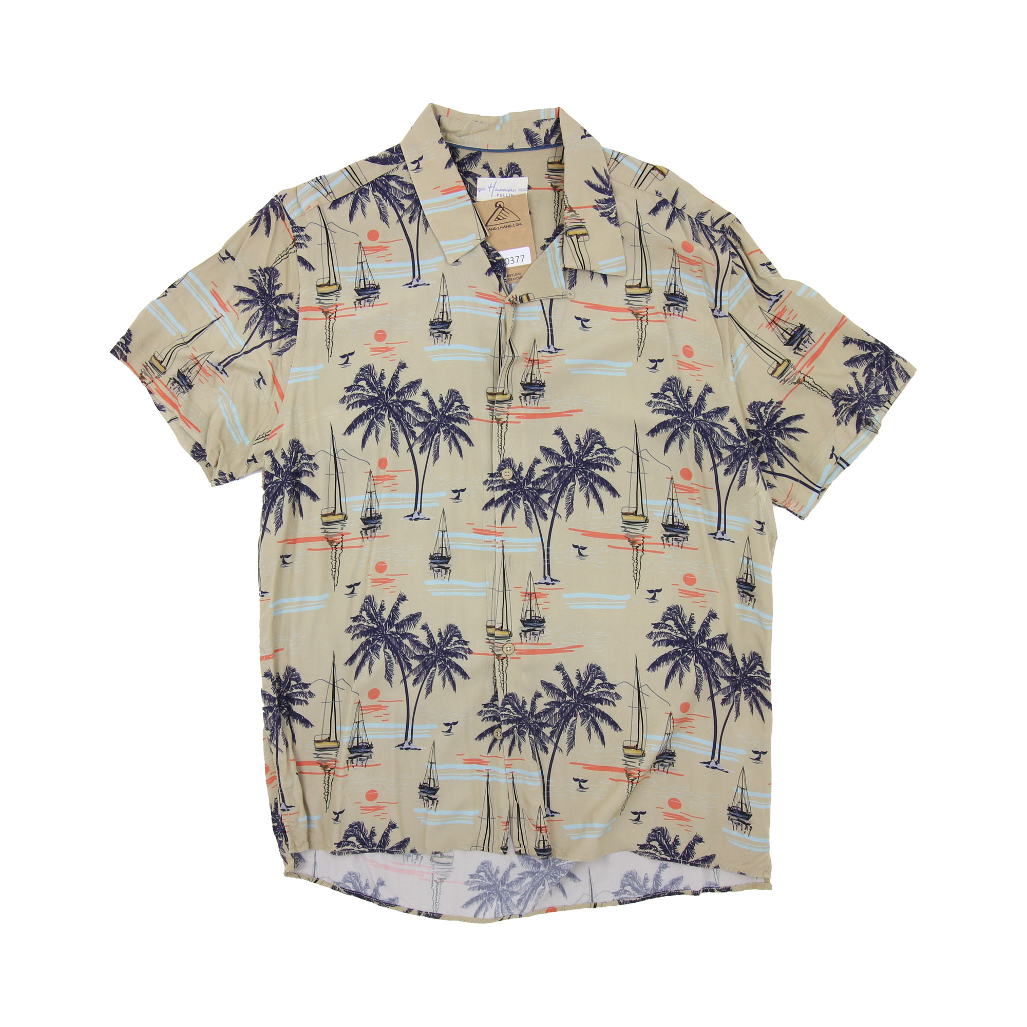 Hawaiian Pullin Short Sleeve Shirt Brown -  L
