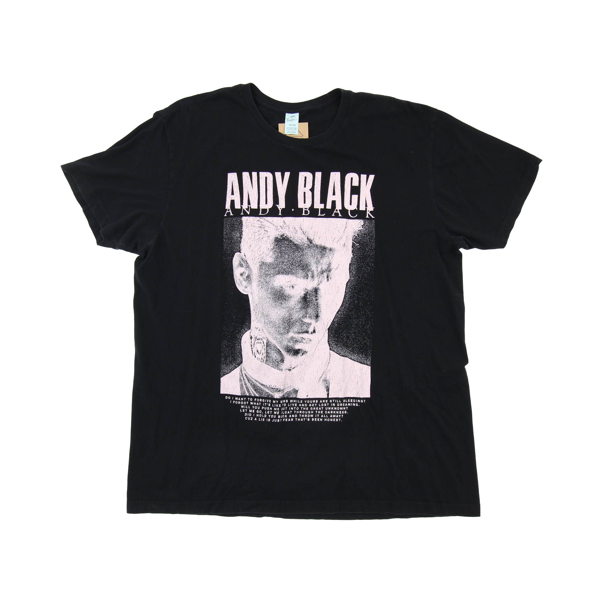 Andy Black T-Shirt Black -  XXL
