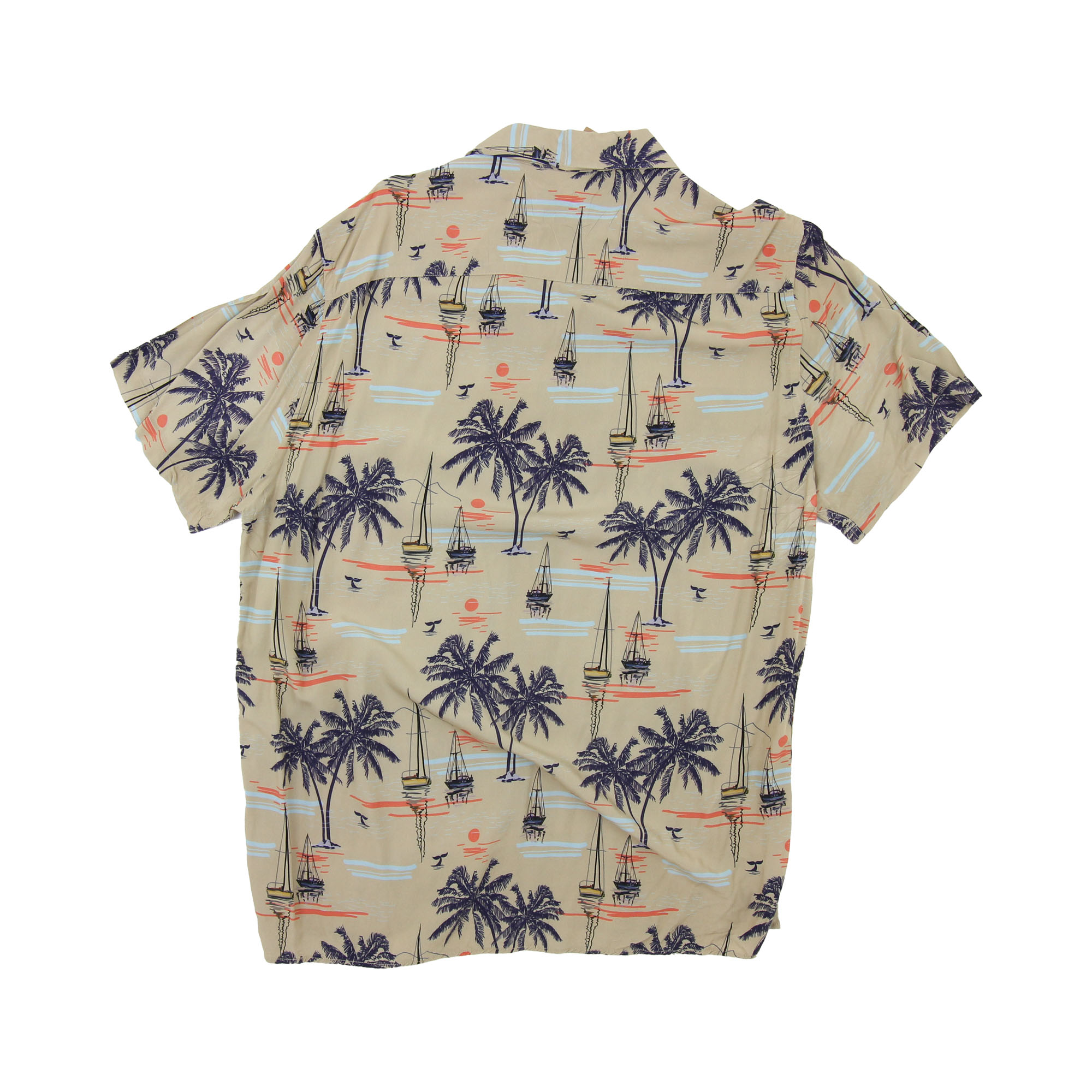 Hawaiian Pullin Short Sleeve Shirt Brown -  L