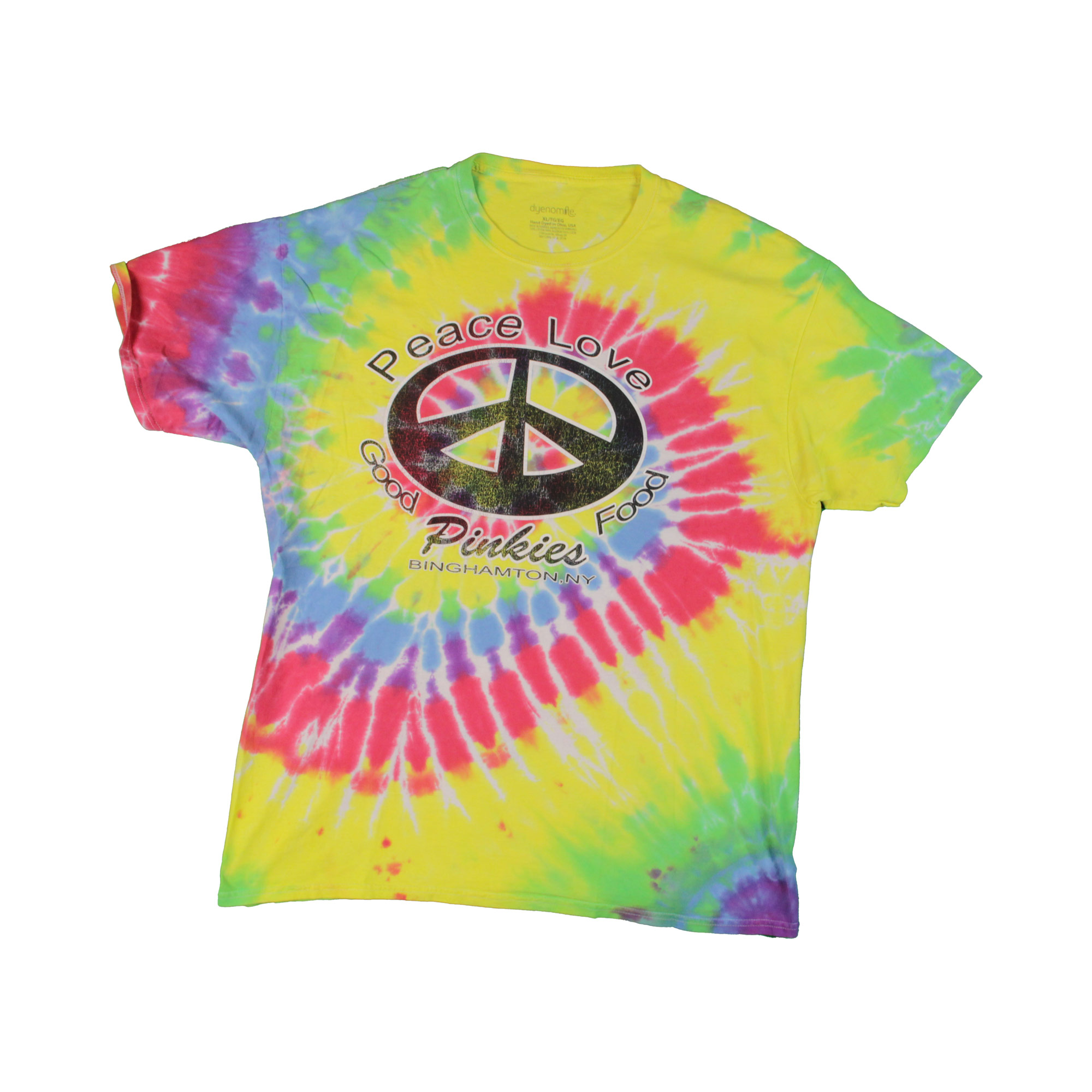 Vintage Peace Love Tie Dye T-Shirt - XL